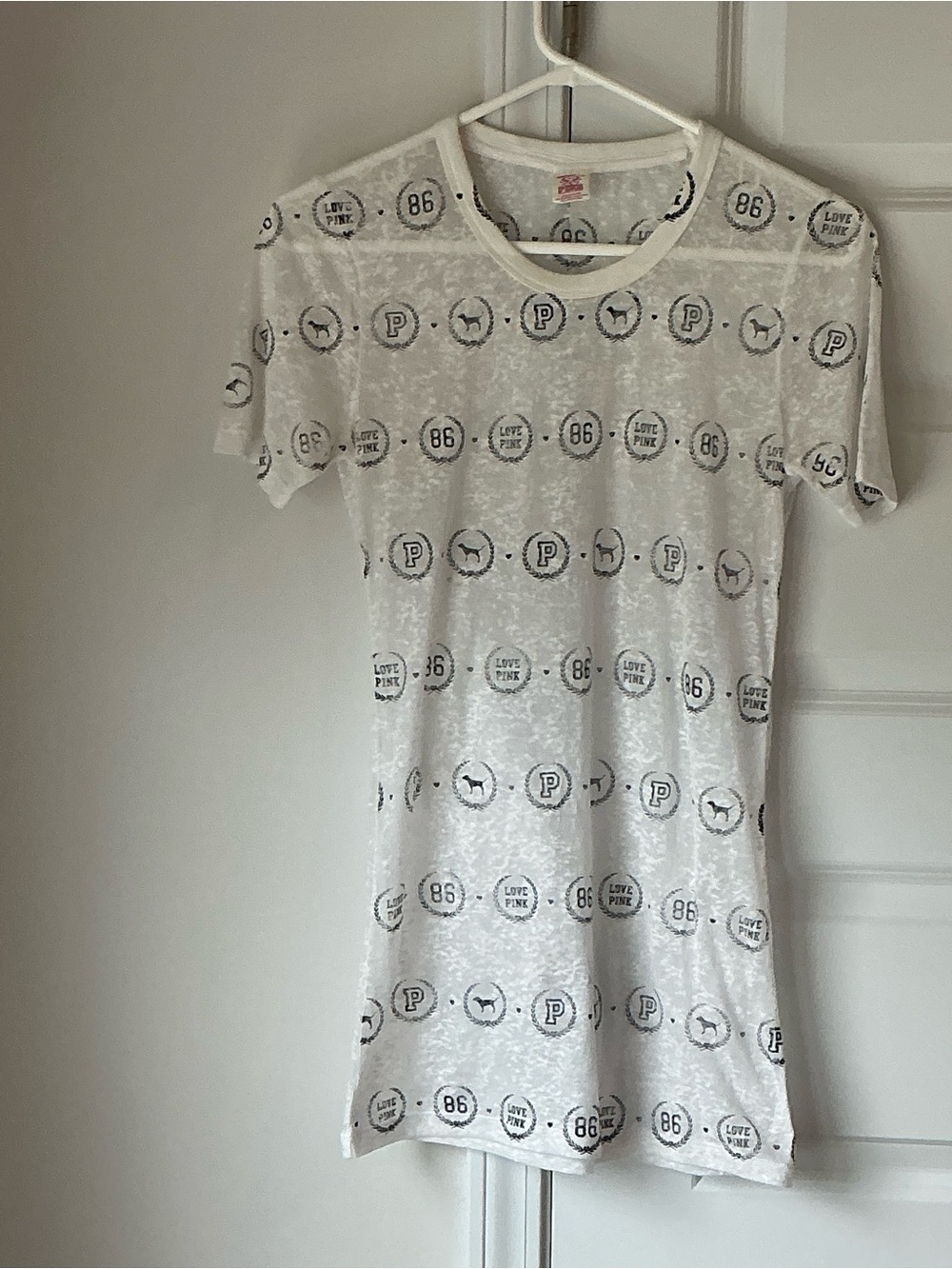 Victoria's Secret shear White Graphic Short Sleeve Tee